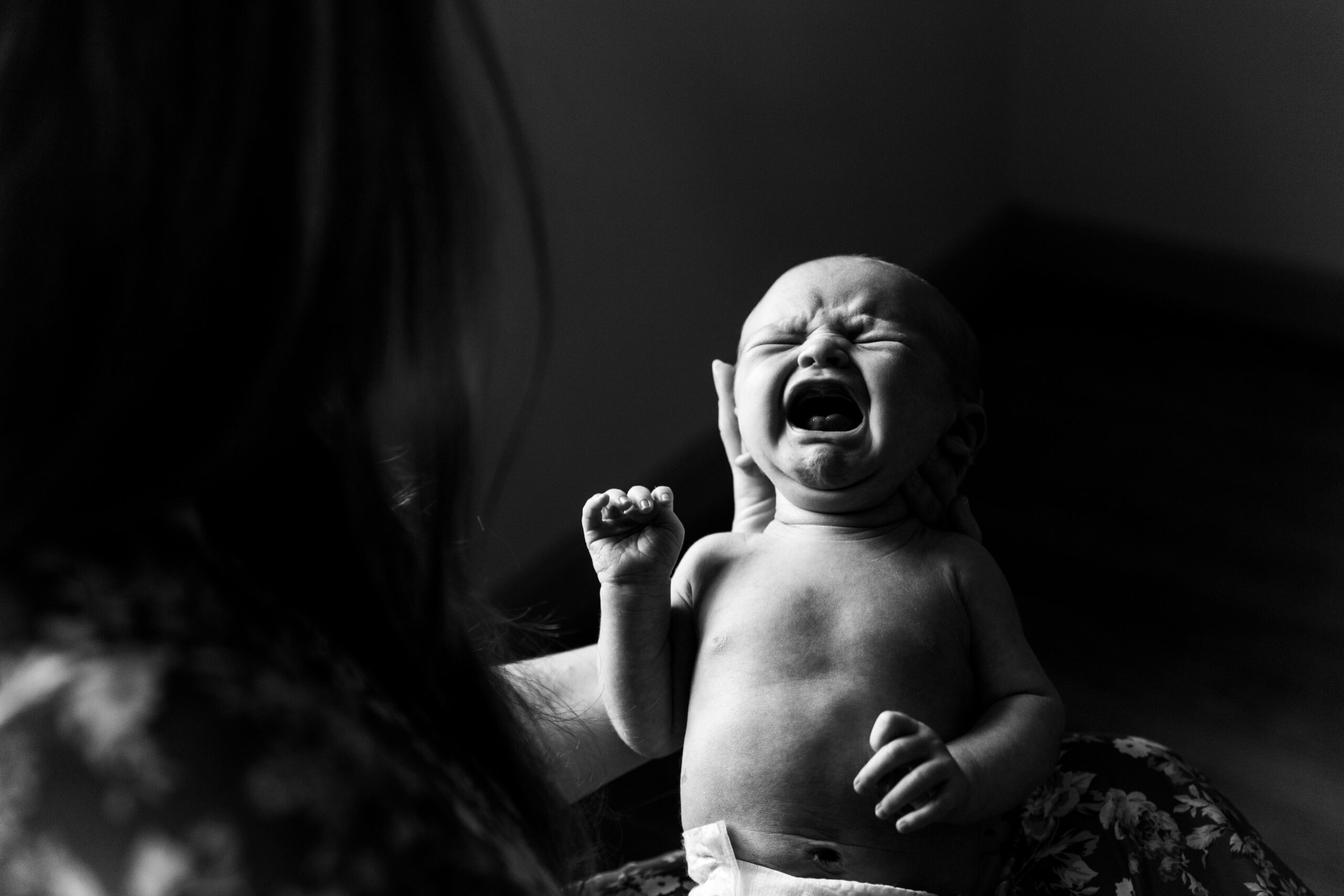 newborn baby crying